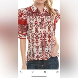 Alice and Olivia Willa silk top